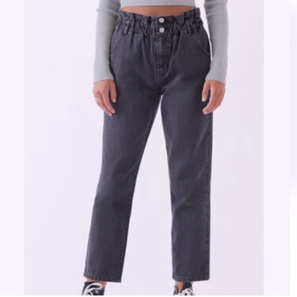 Pacsun Gray Mom‎ Jean Paper Bag High Rise Crop Jeans
